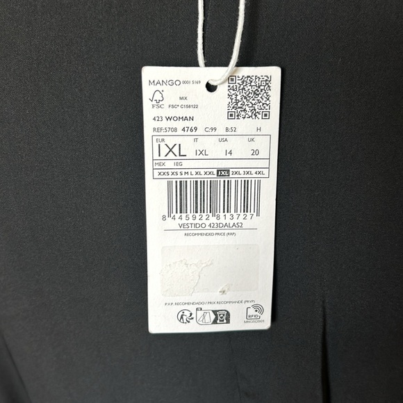 Mango Wrap Dress w/Hoop Detail, black - Picture 4 of 5